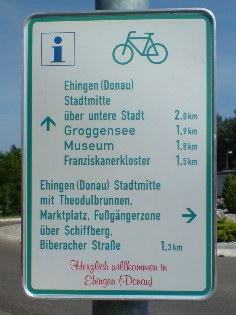 Radhinweise in Ehingen