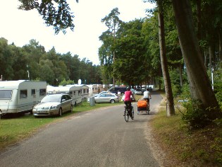 Ostsee-Radweg auf dem Campingplatz von Ückeritz auf Usedom