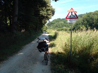 Achtung Radler: Kopflose Paddler kreuzen den Donau-Radweg!