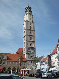 Schimmelturm in Lauingen, Donau-Radweg