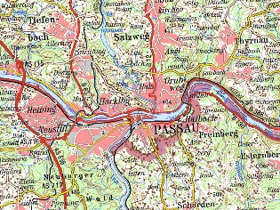 © Bundesamt für Kartographie und Geodäsie 2009 - Seite (1,1)TÜK 1:200000 Deutschland, Donau-Radweg