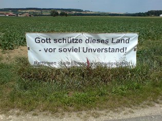 Protest in Rettingen am Donau-Radweg