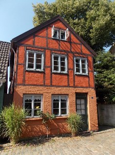 Fischerhaus in Eckernförde, Ostseeküsten-Radweg